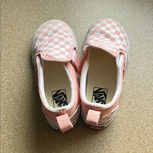 Vans Kids Pink Checkered Slip-On Shoes